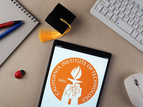 In this photo illustration, California Institute of Technology (Caltech)  logo seen displayed on a tablet.