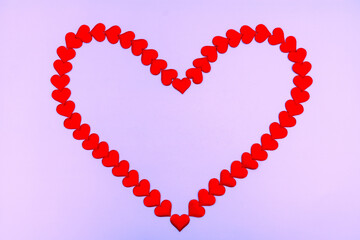 Heart love. Red heart shape from small hearts. Valentine's day lovers.