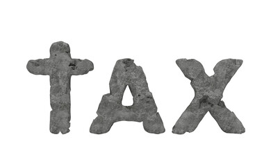Tax stone. onerous compensation to be paid to public entities concept. 3d rendering