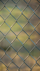 Fototapeta premium Valla de metal en pradera 