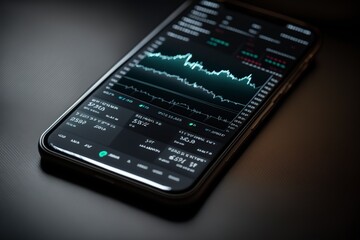 illustration, real-time trading on a smartphone, generative AI