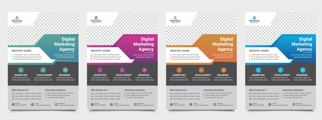 Corporate Flyer Design Template, marketing, business proposal, promotion, advertise, publication, vector illustration template in A4 size