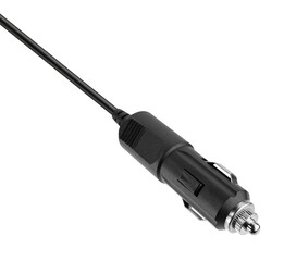 cable and cigarette lighter plug, isolated on white background