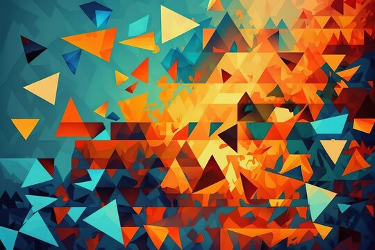 Color Abstract trianglify Generative Art background illustration