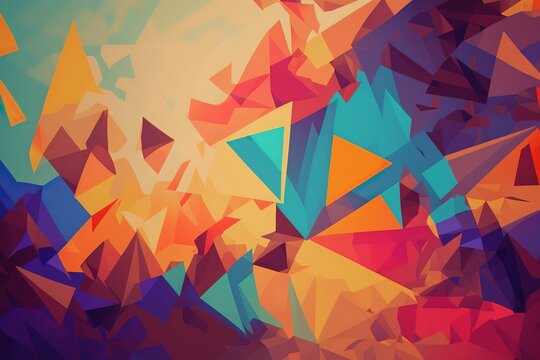 Color Abstract trianglify Generative Art background illustration
