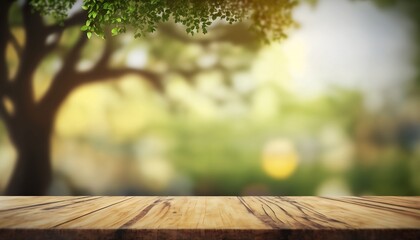 Empty wood table top banner mock up abstract background - can used for display or montage your products. Generative ai 