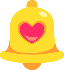 Bell heart Icon Elements Flat Style