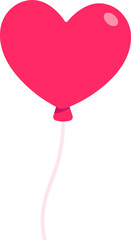 Heart Balloon Icon Elements Flat Style
