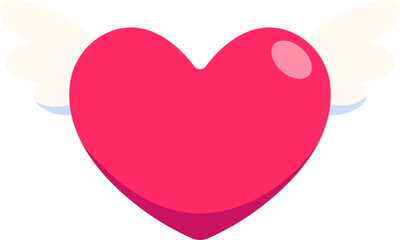 Heart Wing Icon Elements Flat Style