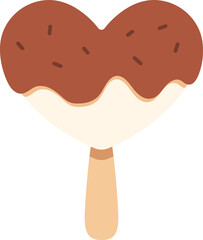 ice cream heart Icon Elements Flat Style
