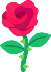 Fototapeta premium Rose Icon Elements Flat Style