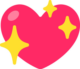 Sparking Heart Icon Elements Flat Style