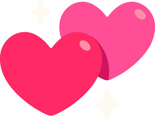 Two heart Icon Elements Flat Style