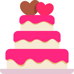Wedding Cake Icon Elements Flat Style