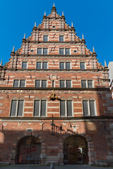 Marktplatz or market square in the historical centre of the medieval Hanseatic City of Bremen, Germany Jily 15, 2021