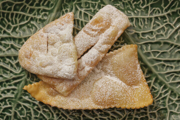 Italian sweet food close-up waffles