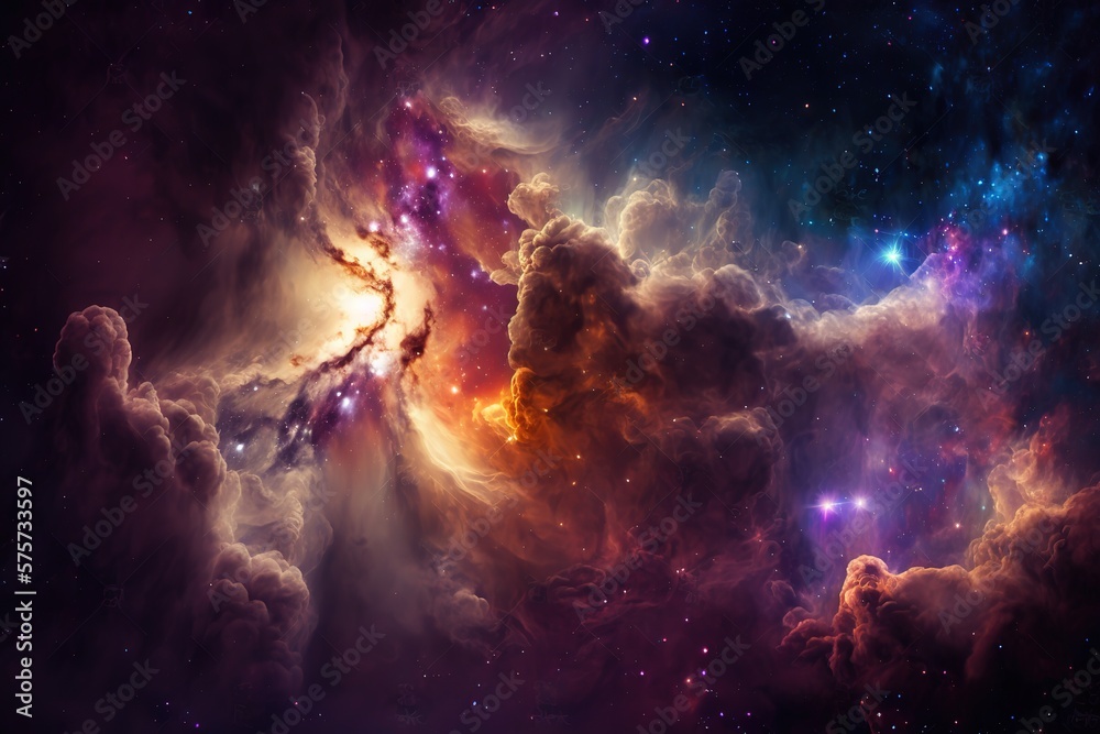 Wall mural abstract outer space endless nebula galaxy background