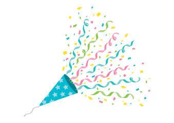 青い星柄のクラッカーのイラスト
