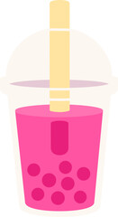 Bubble Milk Tea Dessert Icon Element illustration Flat style