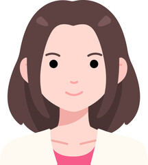 Woman girl avatar User person people short hair Flat Style