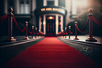 Fototapeta Red carpet.3d generative ai obraz
