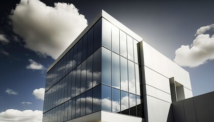 Gallery Building Exterior Against Sky On Sunny Day. generative ai.