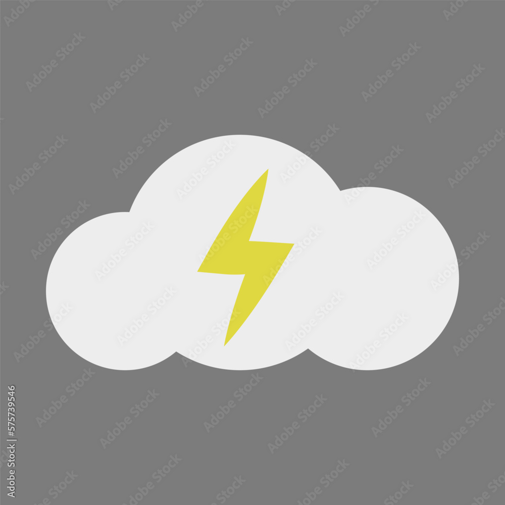 Poster lightning in the cloud vector. icon of fast cloud service, data storage.