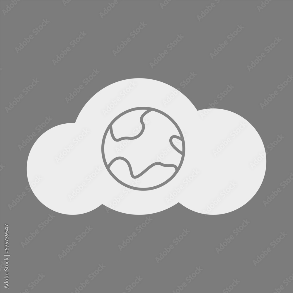 Poster cloud web icon. cloud internet service vector. cloud web services vector icon.