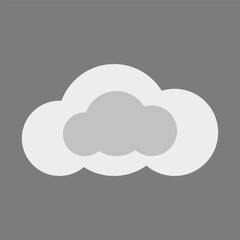 Cloud in a cloud vector. Icon of two clouds on top of each other. Cloud storage icon. Cloud file service vector.