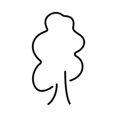 Outline tree vector. Tree vector icon. Line drawn tree vector icon. Minimalist tree vector. Plant vector.