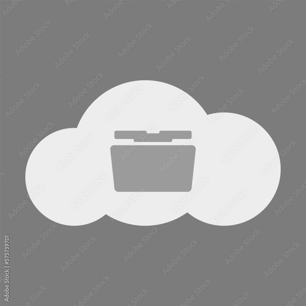 Poster folder on cloud vector. cloud data storage vector icon. data storage center in the cloud.