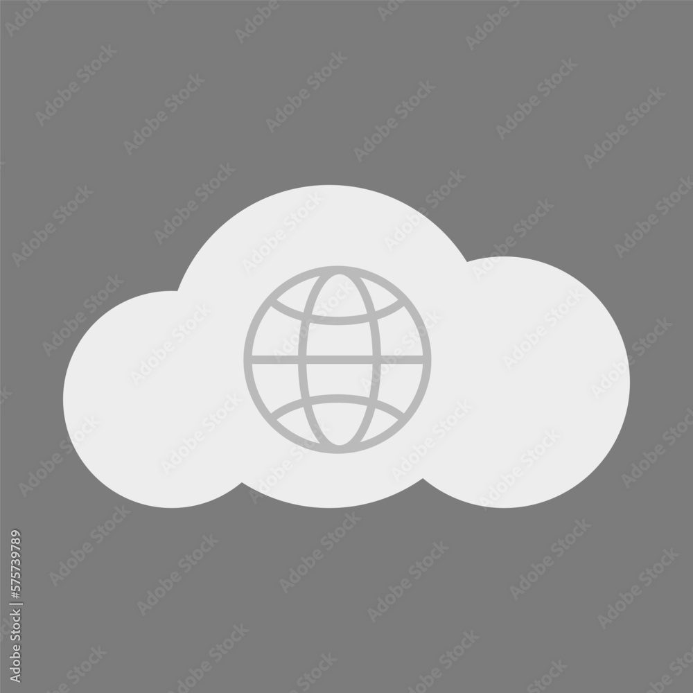 Poster cloud web icon. cloud internet service vector. cloud web services vector icon.