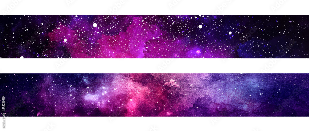 Canvas Prints space background with realistic nebula and shining stars. decorative washi tape with galaxy