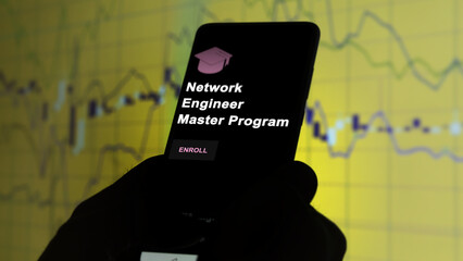 Network Engineer Master Program program. A student enrolls in courses to study, to learn a new skill and pass certification. Text in English