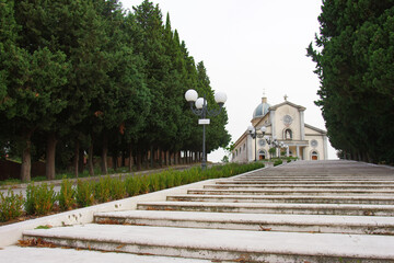 Fototapeta premium Montenero di Bisaccia, a small and important center in lower Molise in the province of Campobasso, the important shrine visited by many pilgrims 