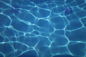 Pool background and sun reflexes, blue and turquoise little tiles