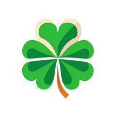 shamrock, Green Lucky Four Leaf Irish Clover for St. Patrick's Day, png, transparent background