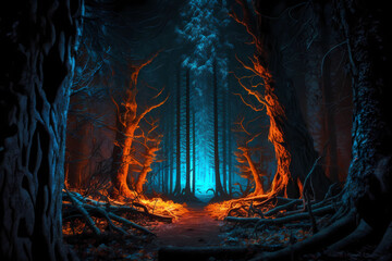 Beautiful fantasy forest, Generative AI