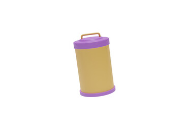 Trash bin 3d Render Transparent Background