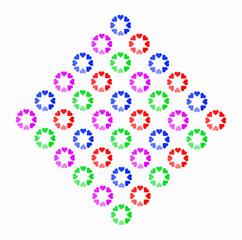 Colorful hearts floral vector background.