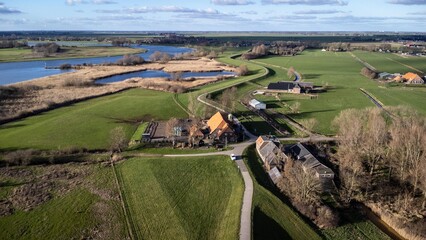 Dutch countryside on the river IJssel
