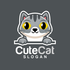 Cute Kawaii Kitten cat Mascot Cartoon Logo Design Icon Illustration Character vector art. Suitable for every category of business, company, brand like pet shop, product, label, team, badge, label