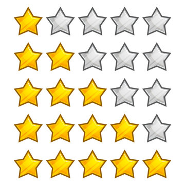 5 star rating icon cartoon vector illustration. Isolated badge for website or apps and websitesFive stars customer product rating review flat icon product rating.