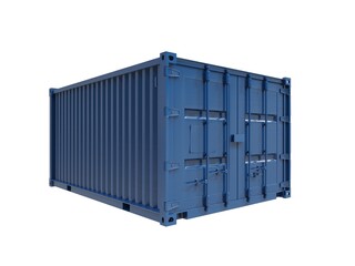 Shipping Cargo Container Twenty Feet for Logistics and Transportation on White Background