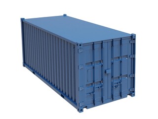 Shipping Cargo Container Twenty Feet for Logistics and Transportation on White Background
