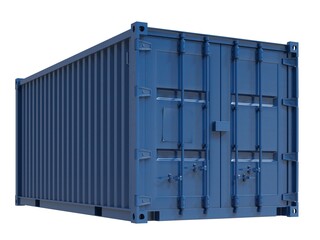 Shipping Cargo Container Twenty Feet for Logistics and Transportation on White Background