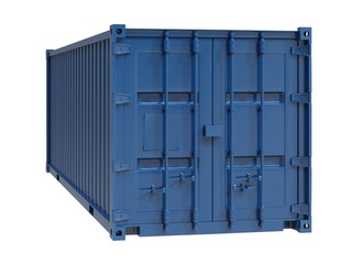 Shipping Cargo Container Twenty Feet for Logistics and Transportation on White Background