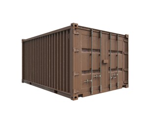 Shipping Cargo Container Twenty Feet for Logistics and Transportation on White Background