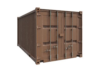 Shipping Cargo Container Twenty Feet for Logistics and Transportation on White Background