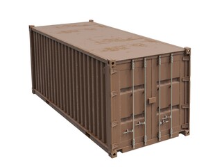 Shipping Cargo Container Twenty Feet for Logistics and Transportation on White Background